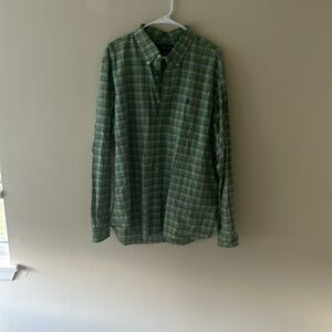 Raulph lauren Vintage Button down Polo Green Orange Plaid